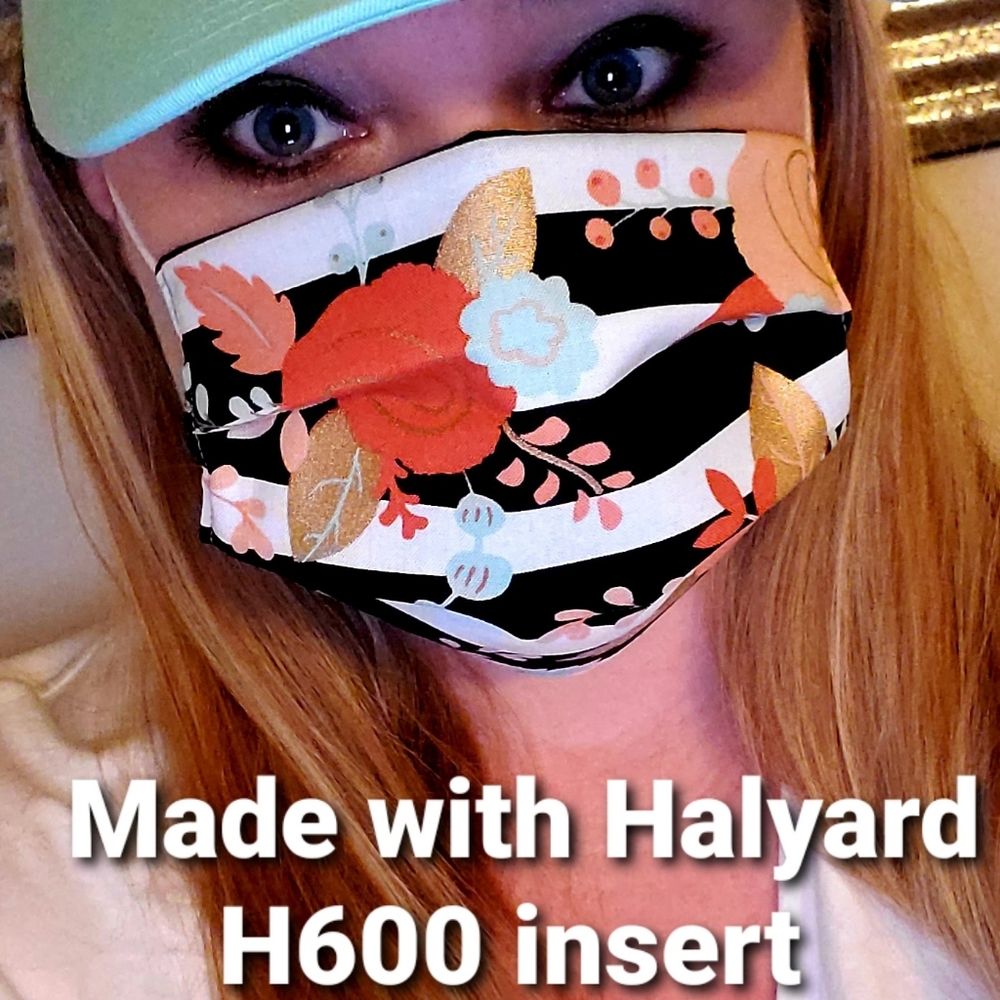 Floral print face covering